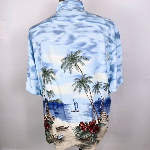 PIERRE CARDIN- Vintage Ocean View Mens XL Tropical Hawaiian Shirt - Picture 2 of 7
